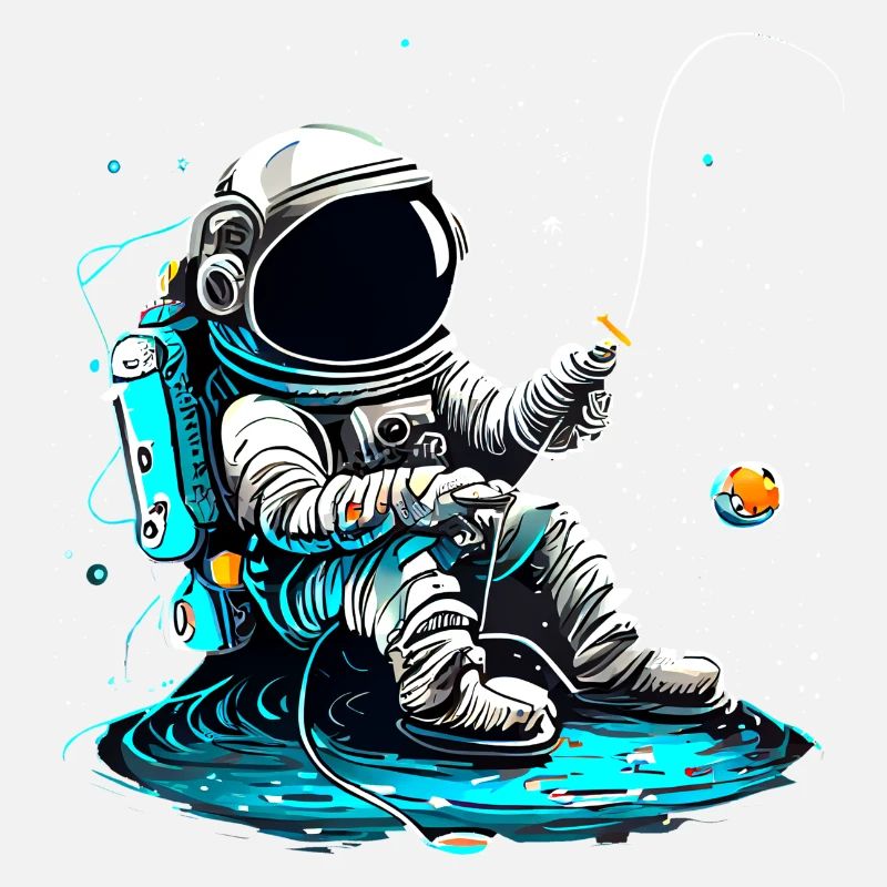 Astronaute à la pêche