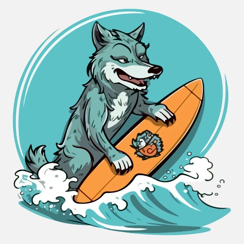 Hudson the surfer wolf
