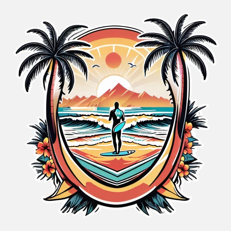 surf plage palmier soleil vacances