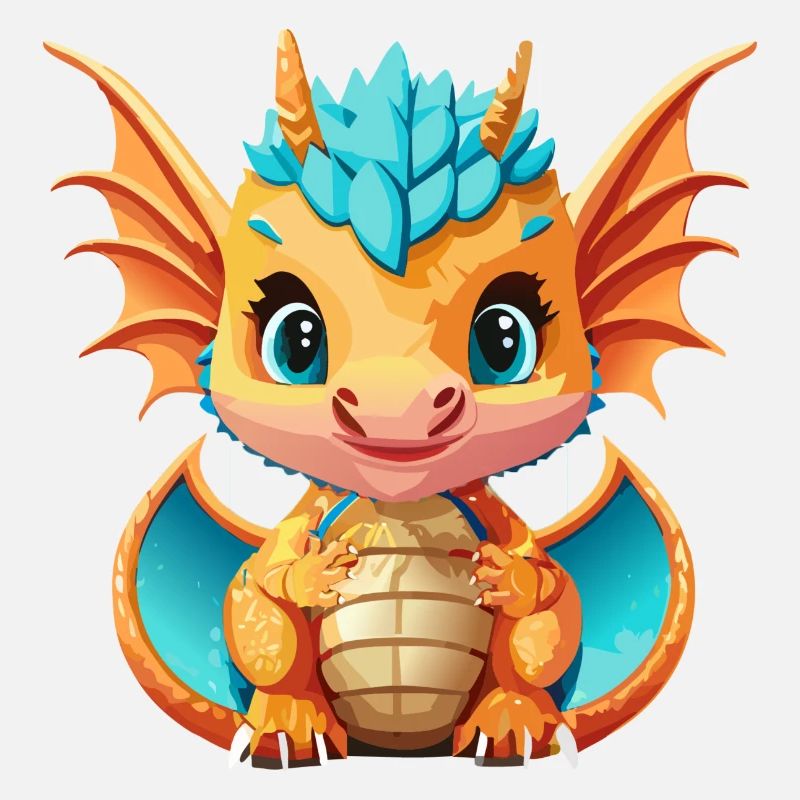 Drachen Blau Orange