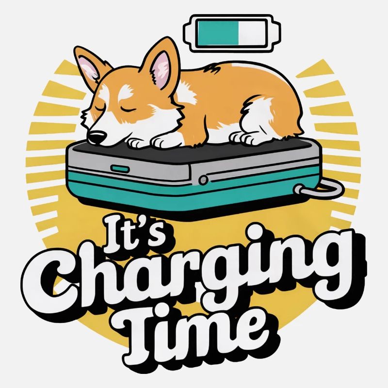 Its Charging Time Corgi Funny