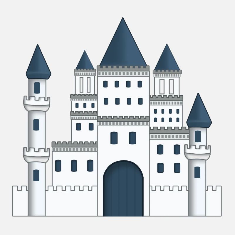Chateau de prince et princesse bleu et blanc