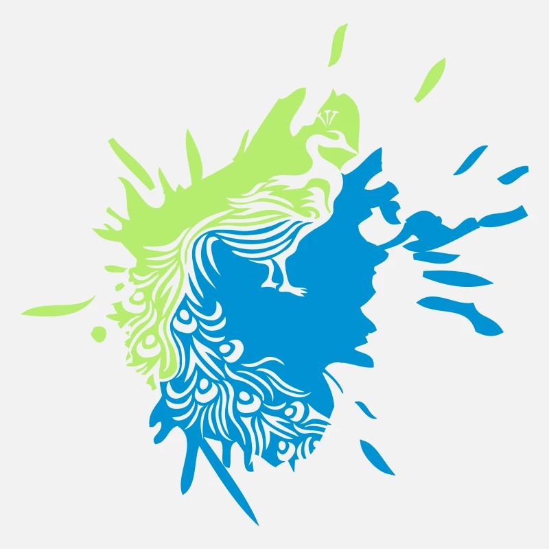 goutte couleur blob éclaboussure oiseau décoratif silh