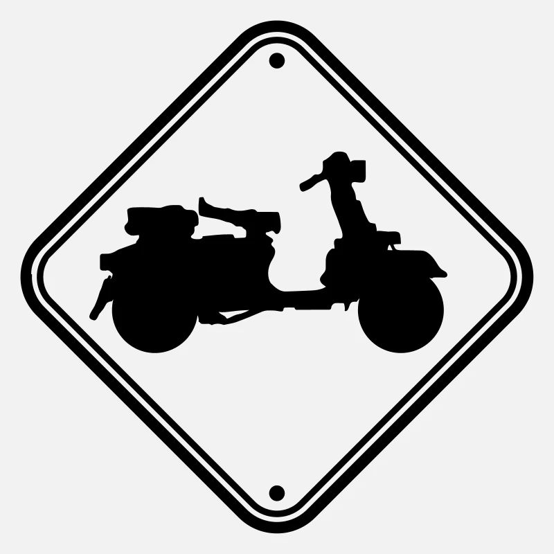 note signe scooter prudence zone danger clipart