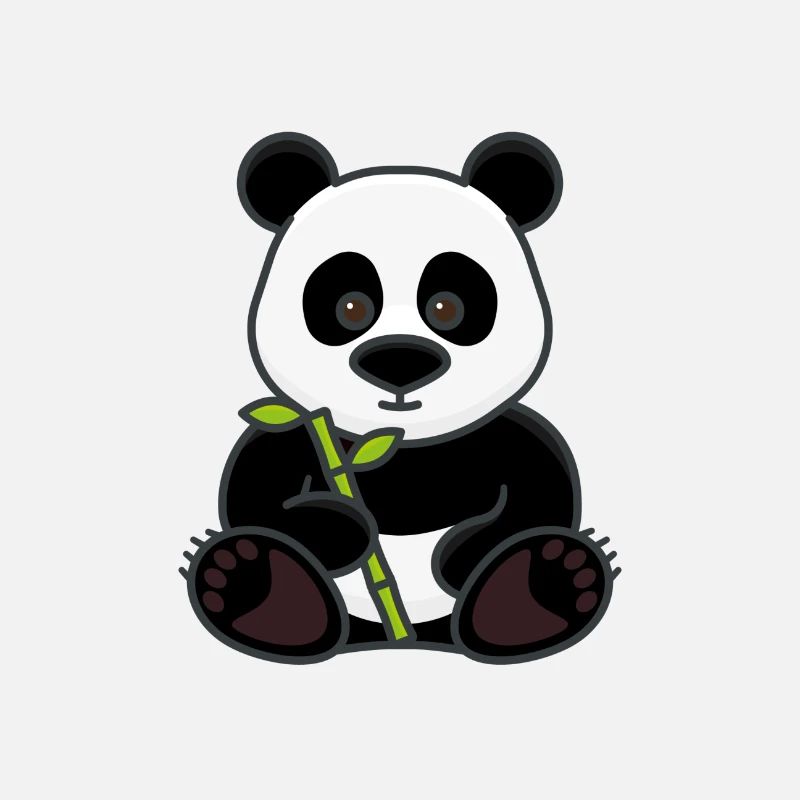 Panda with bamboo