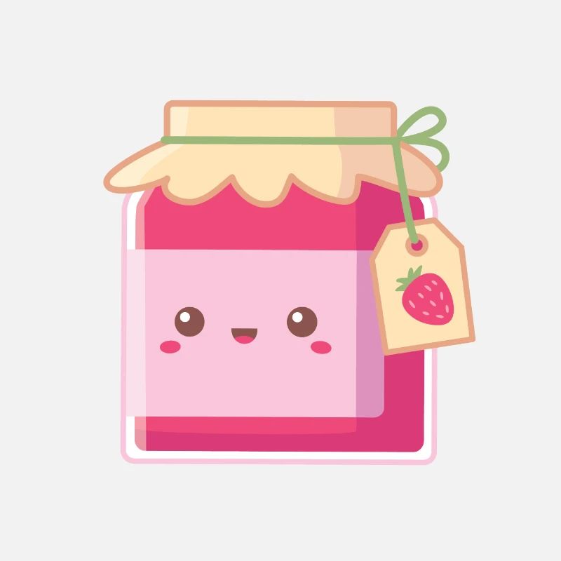 Kawaii Strawberry Jam Bottle With Label Tag