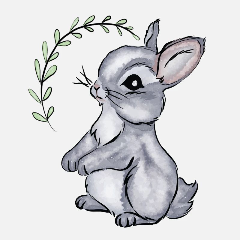 Bébé lapin Illustration aquarelle