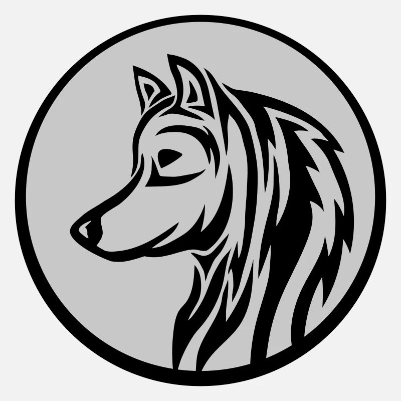 Tatouage de loup rond