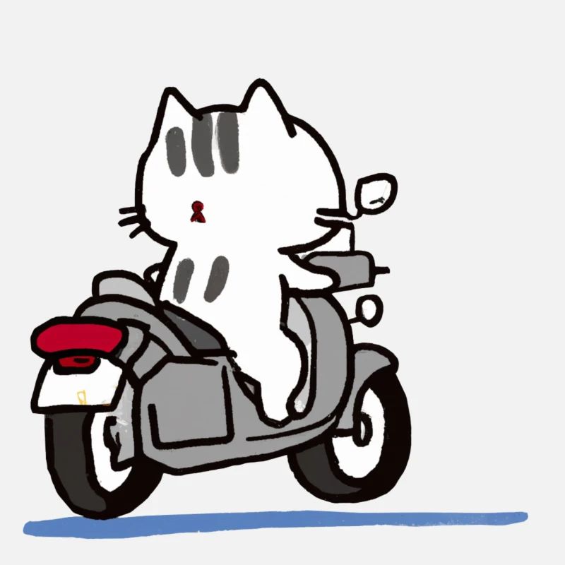 Un chat à moto
