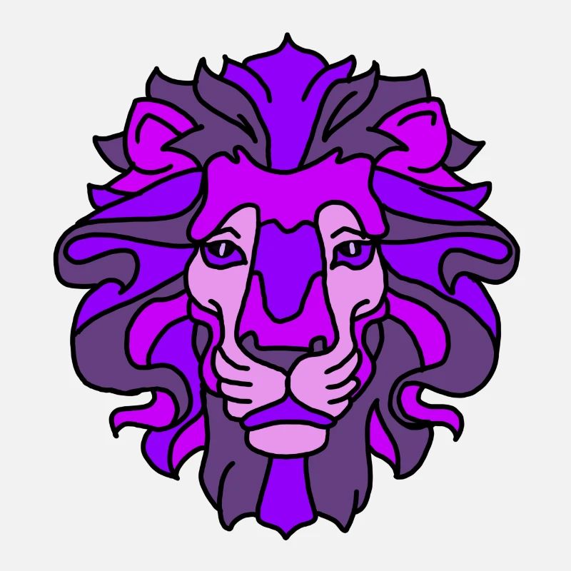 Violettes Löwenmaskendesign