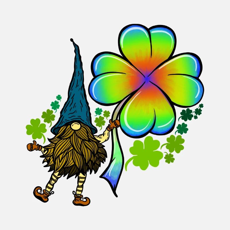 Gnome Tie Dye Kleeblatt Klee St. Patricks Day