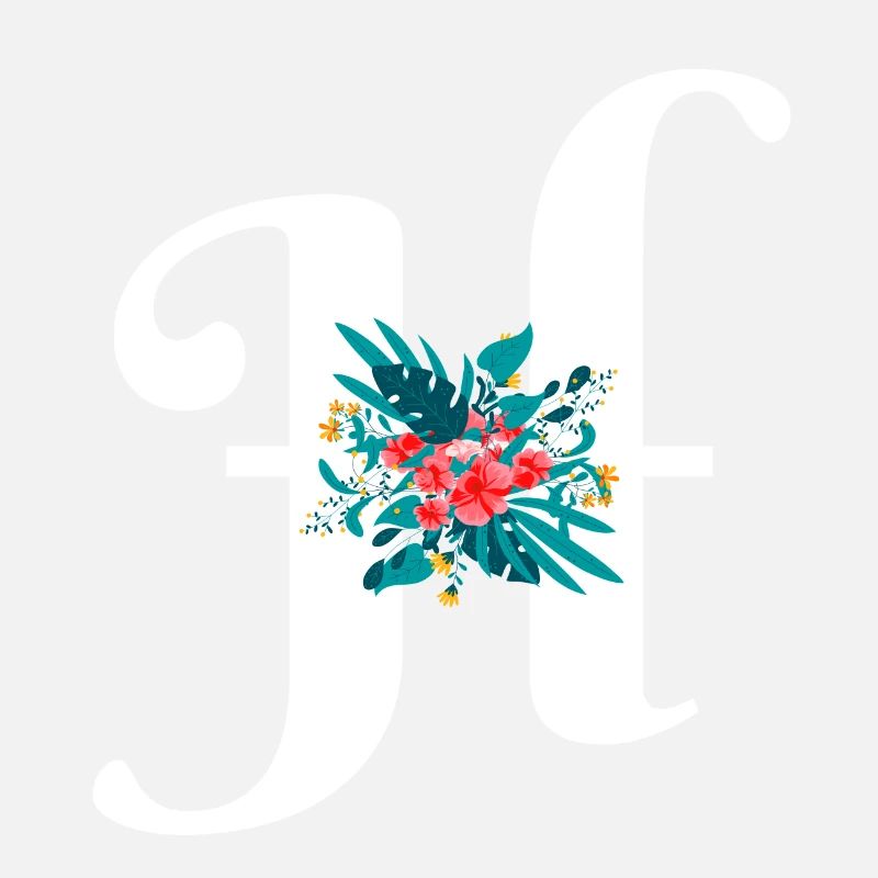 letter H flowered