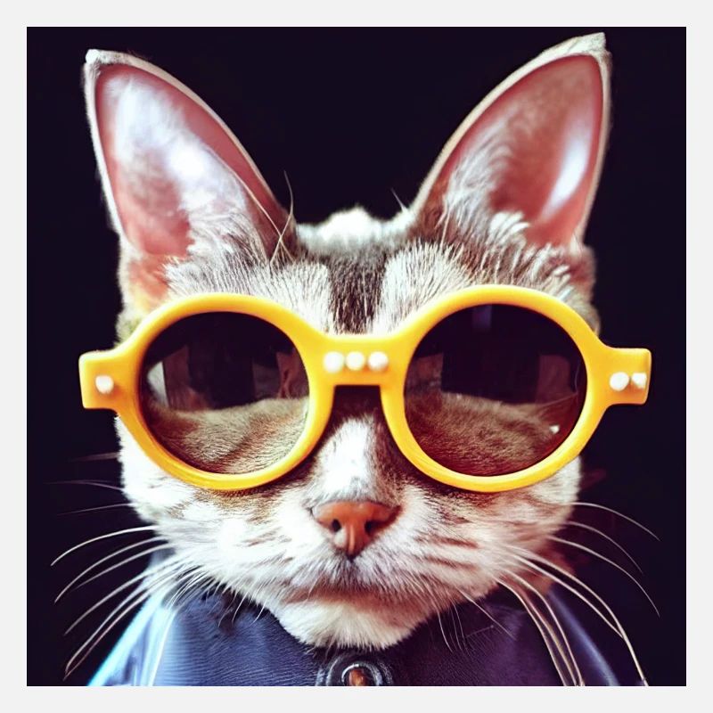 Drôle de chat avec des lunettes funky