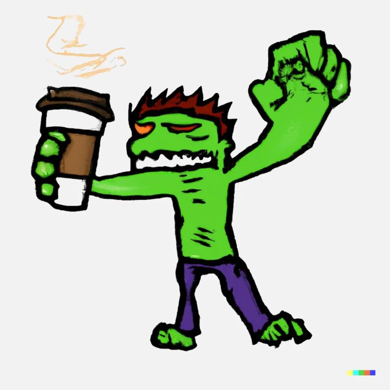 zombie drink coffee
