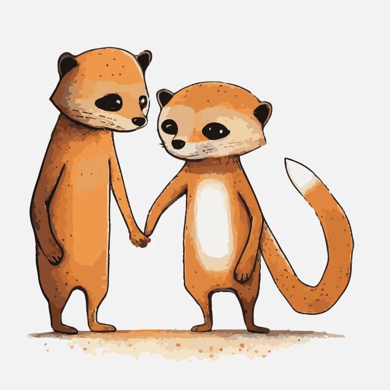 Comic Cute Kawaii Autocollant Suricate Renard