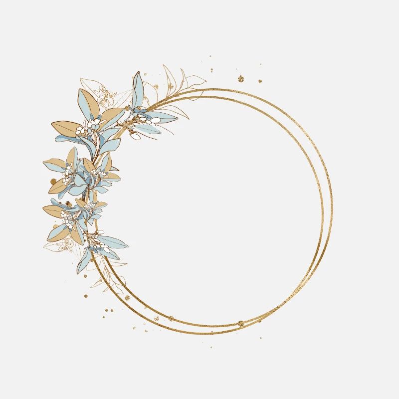 Eucalyptus Blue Gold Circle customizable