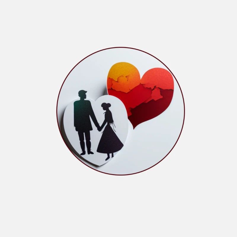 Liebe und Herz im Papierkreis