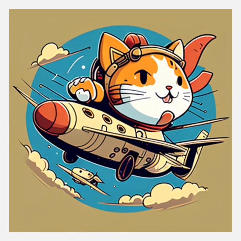 Cartoon chat volant