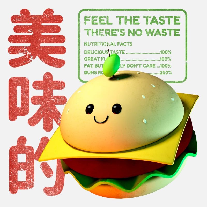 Personnage de hamburger 3D