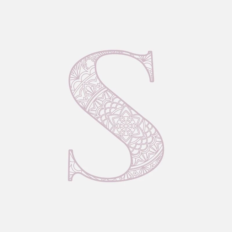 Mandala Monogram Initial in Dusky Pink - Letter S