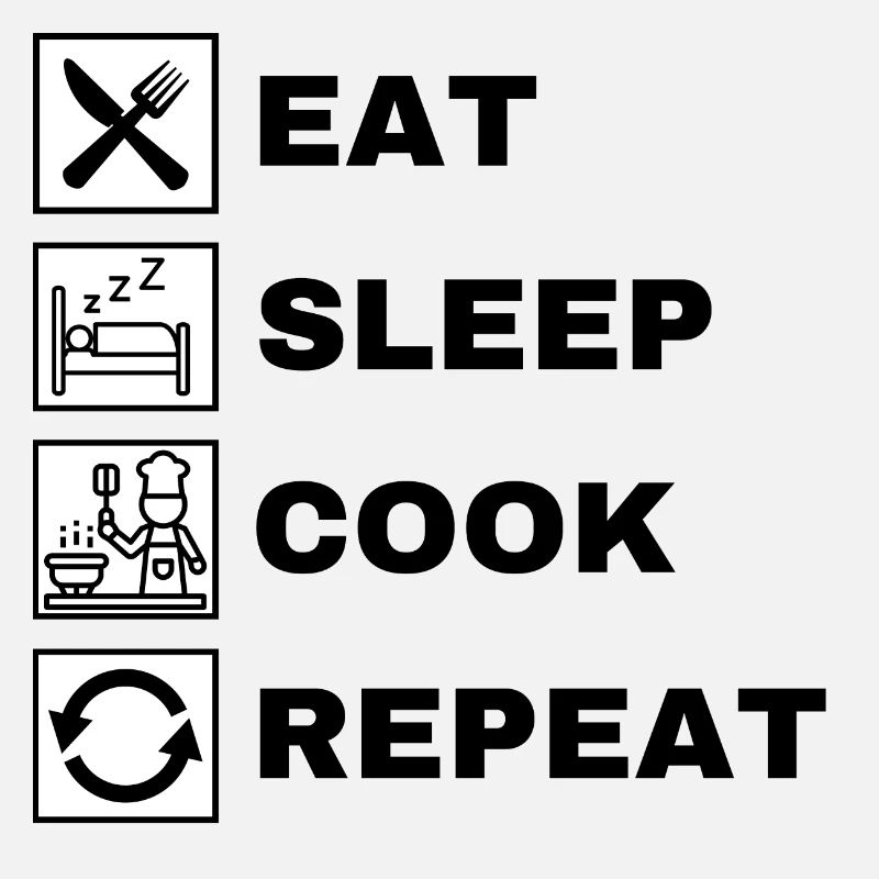 Manger dormir Cuisiner Répéter