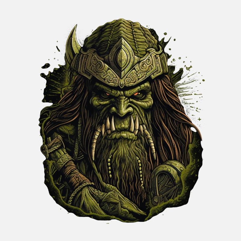 Dynamisches Artwork: wilder Greenskin-Krieger.