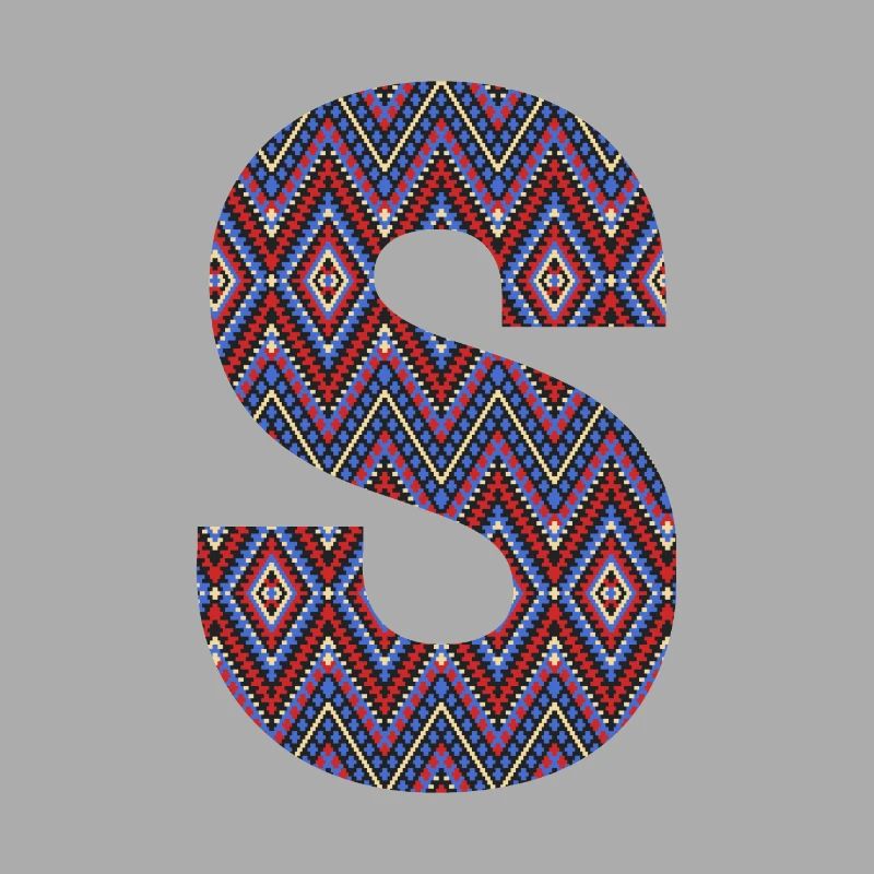 Monogram Letter S- geometric pattern