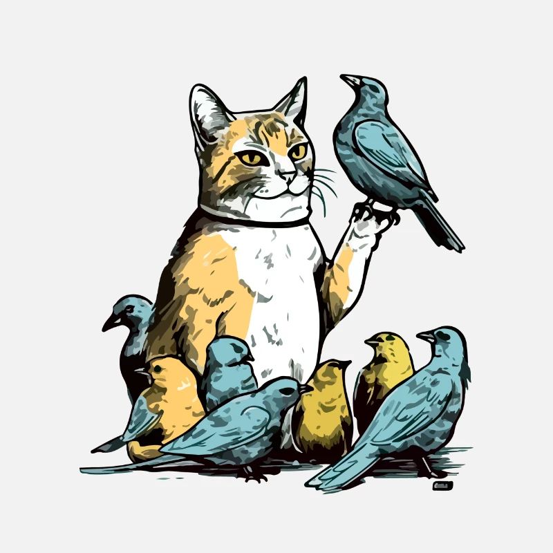 Kito le chat ami des oiseaux