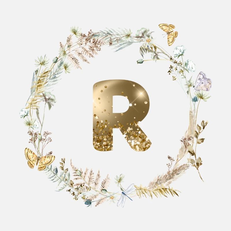 R Monogramm Glitter Boho Kranz