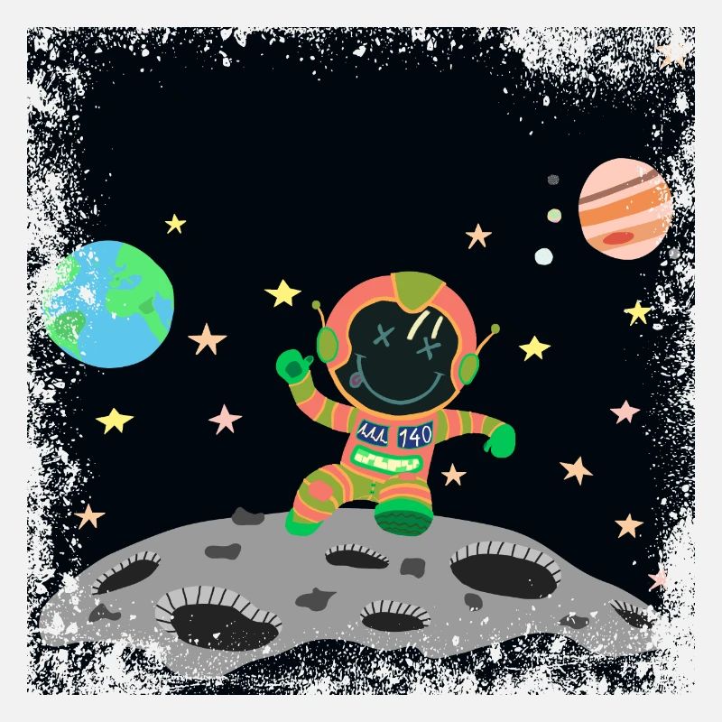 astronaute orange vert grunge