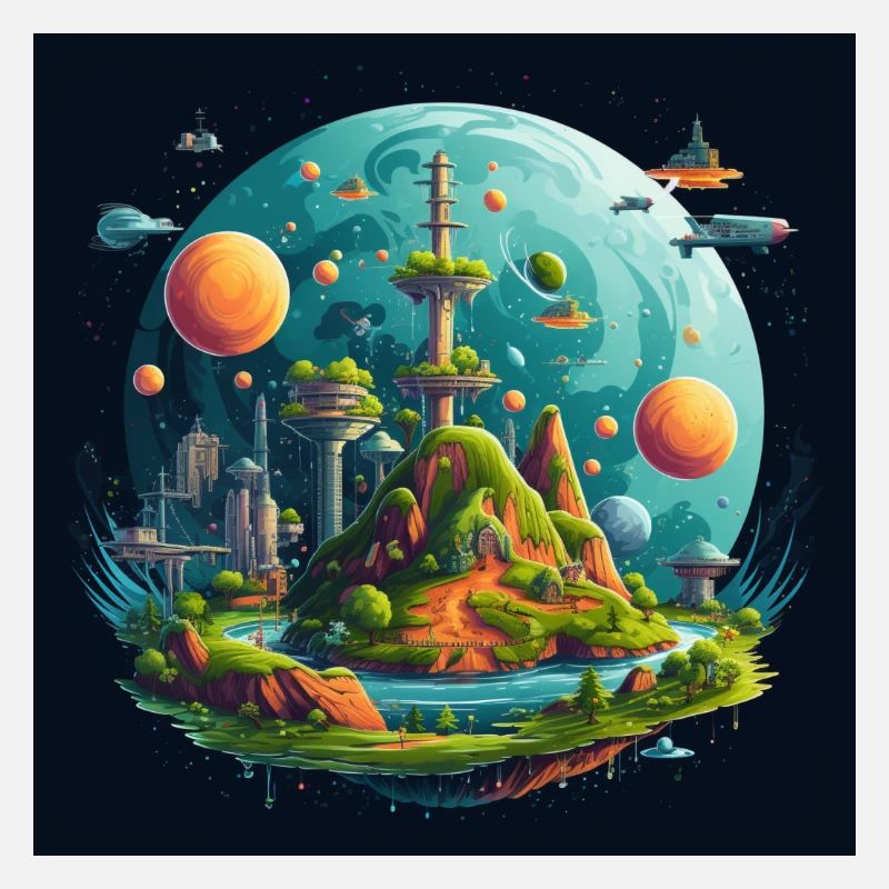 Terre plate du système solaire