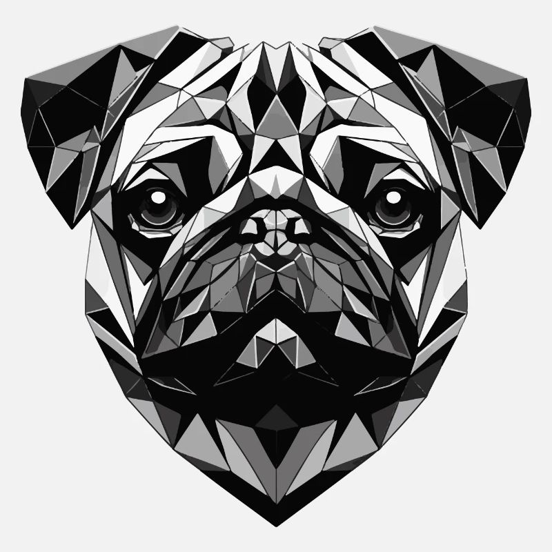 Pug Dog Geometric Gift Idea