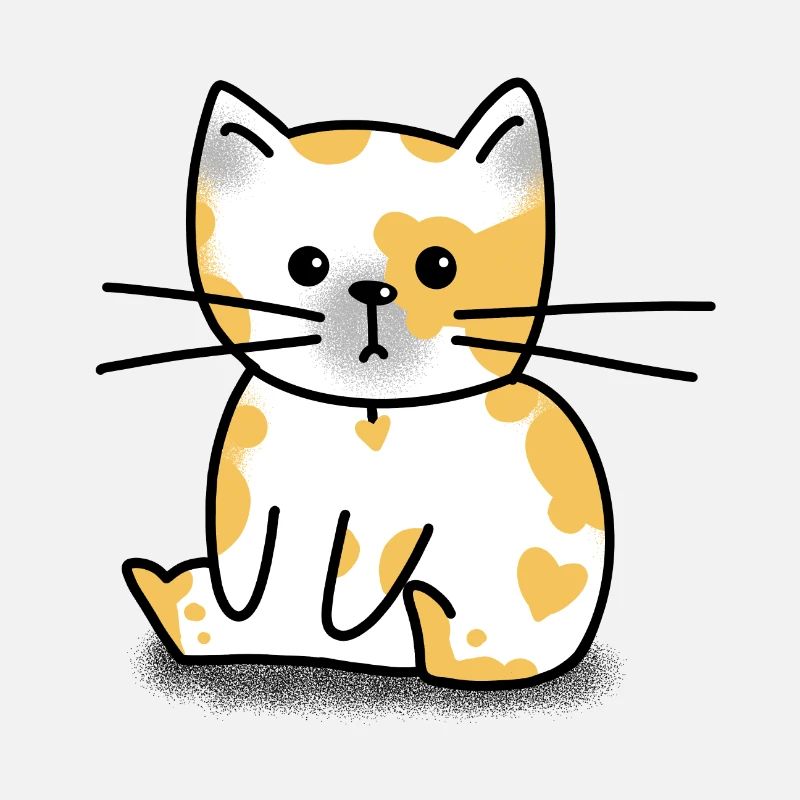 Mignon drôle chat blanc assis