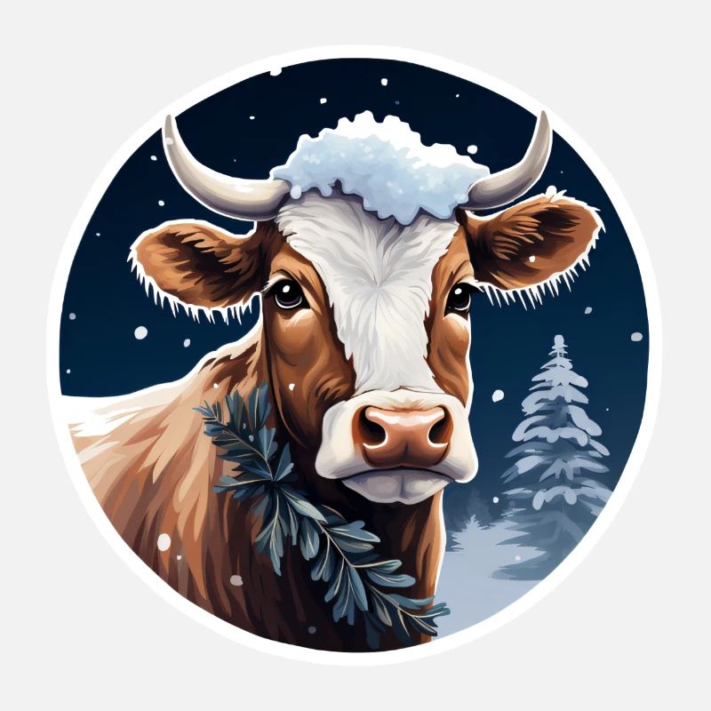 Kuh in Winterlandschaft