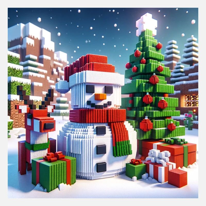 Schneemann Pixel Weihnachten
