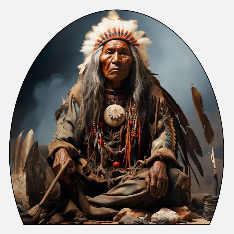 Chef indien avec coiffe de plumes