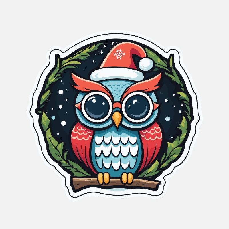 Dessin de Noël hibou