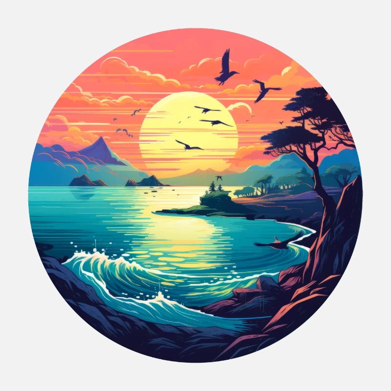 Plage au coucher du soleil