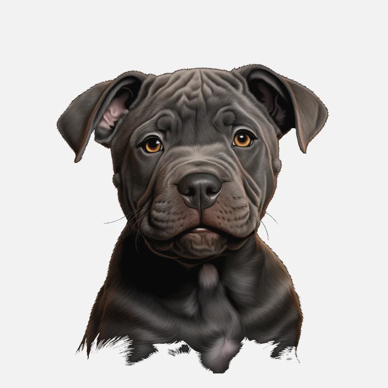 Petit chien pitbull ligne bleue peeping mignon