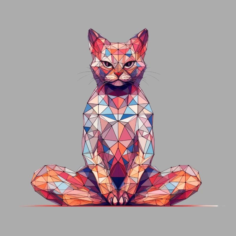 Multicolor Polygon Katze