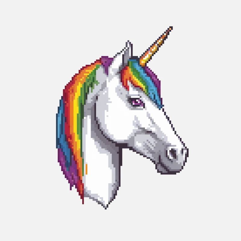 Licorne pixélisée licorne pixel, création mythique