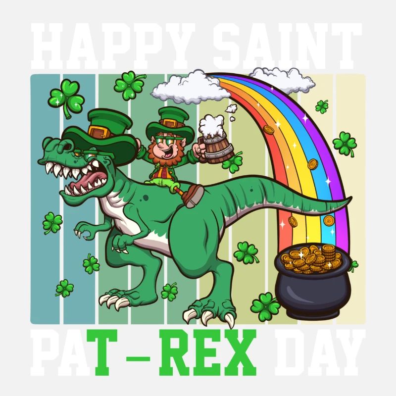 Joyeux lutin de la Saint-Pat-Rex avec T-Rex