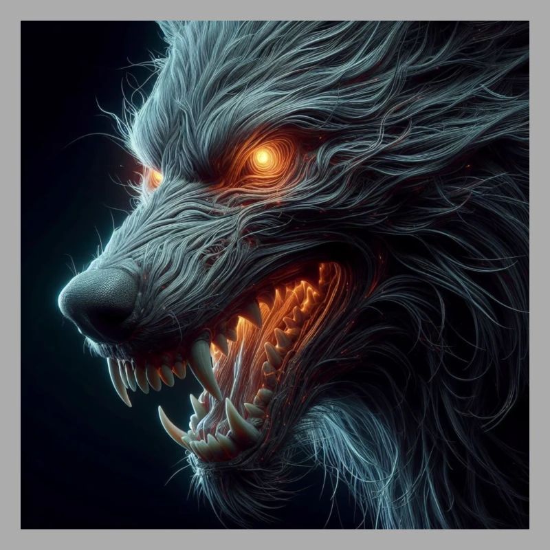 Wolf unheimlich gefährlich Hyperrealismus 3 D