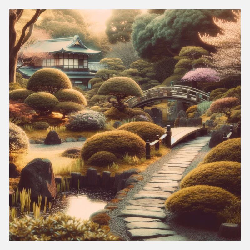 Japan Vintage Bushes Path