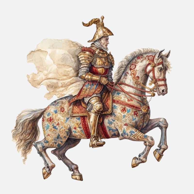 Chevalier à cheval, Moyen Âge