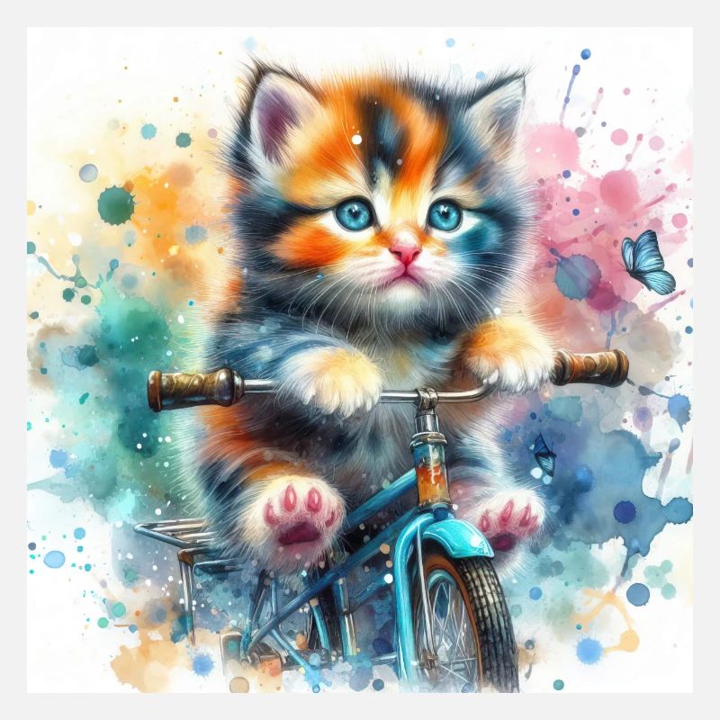 Chaton à vélo