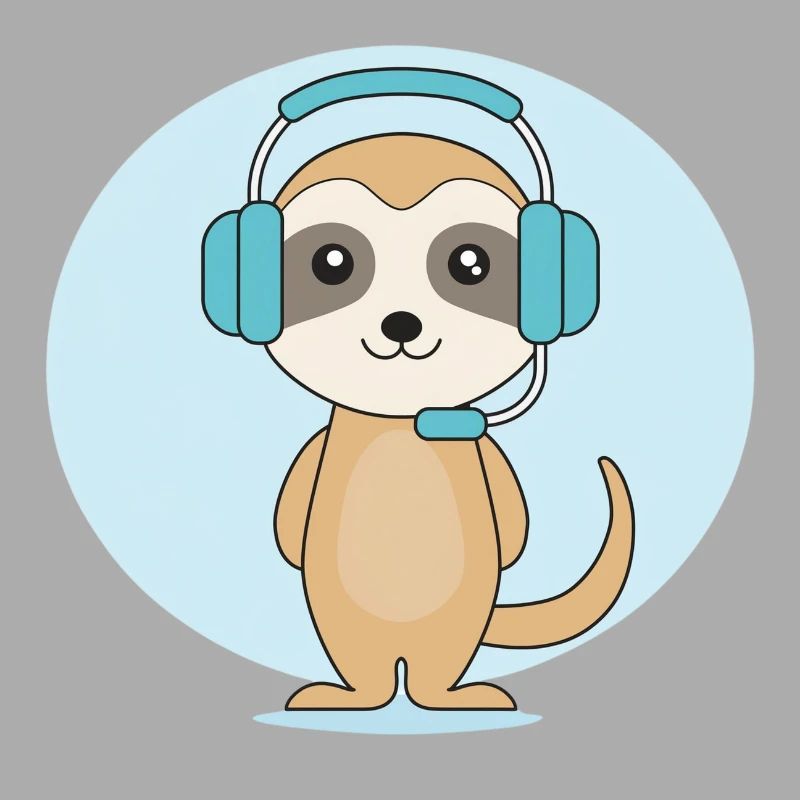 Erdmännchen mit Headset