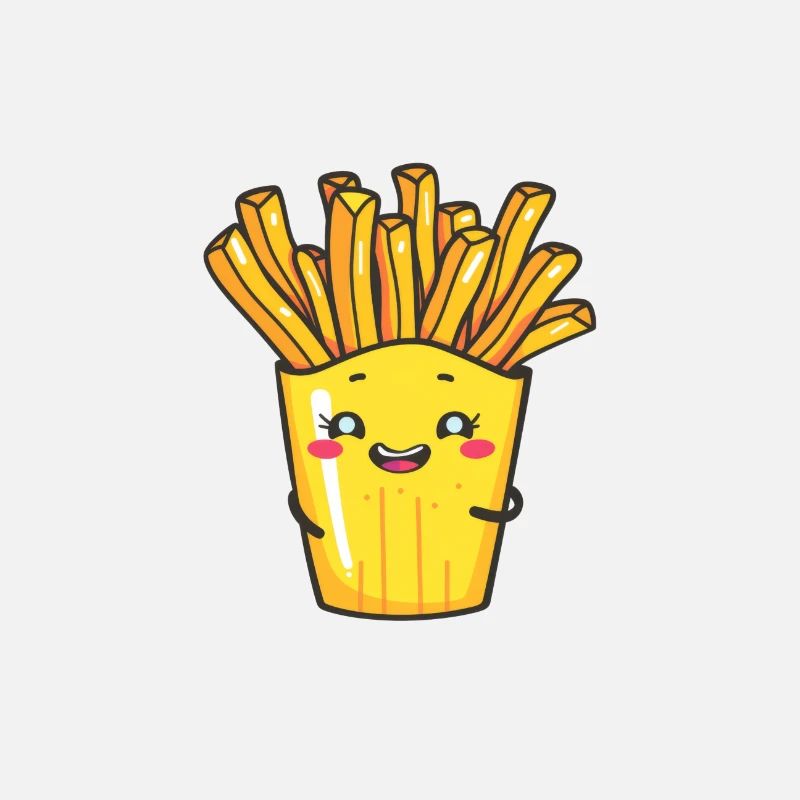 Dessin animé de frites joyeuses - Snack Time Fun