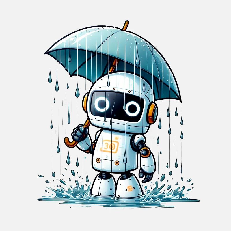 Bot Under the Puie with Umbrella