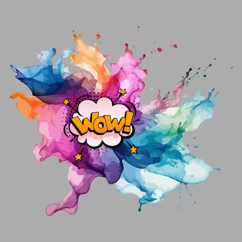 Bold Pop Art Explosion with "Wow" Text